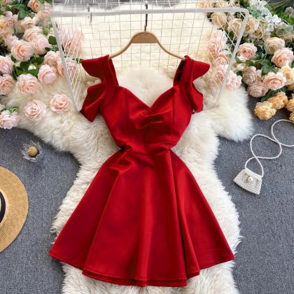 Червена рокля MS3352