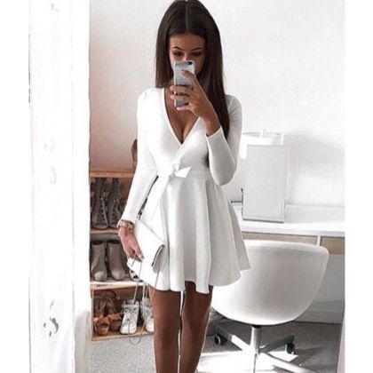 Бяла рокля MS3423