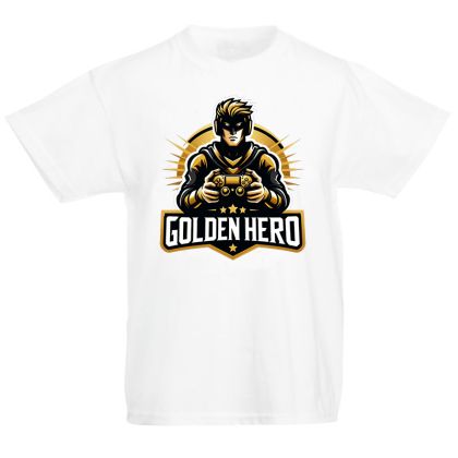 Детска тениска за момче в бяло Golden Hero