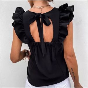 Блузка в черно MS3214