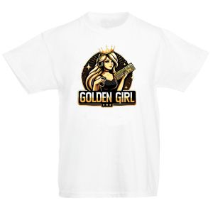 Детска тениска за момиче в бяло Golden Girl